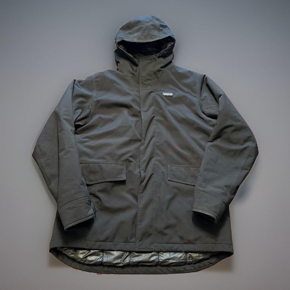 Patagonia Stormdrift Parka Jacket 28100 H2NO Mens XL Black Hood Hiking Outdoor